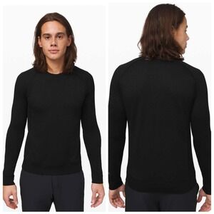 Lululemon Engineered Warmth Long‎ Sleeve Crew Black Merino Wool LM3CLLS Mens S